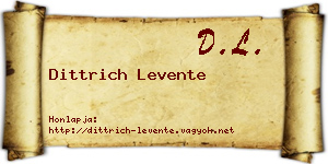Dittrich Levente névjegykártya