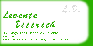 levente dittrich business card